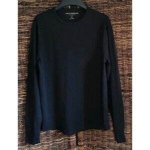 Lucky Brand Long Sleeve Tee Shirt Men's Medium Black Minimalist Neutral Capsule